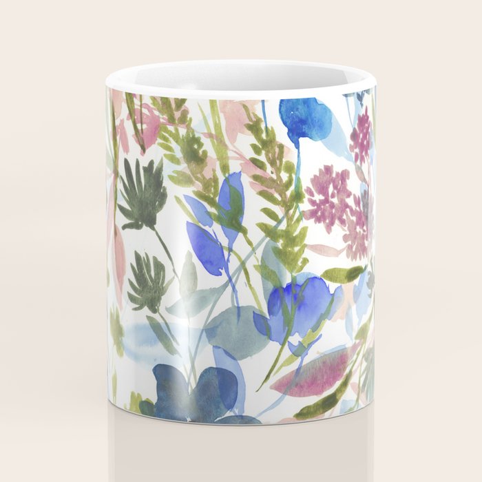 Upside Floral Olive Magenta Coffee Mug Gallery Image 4