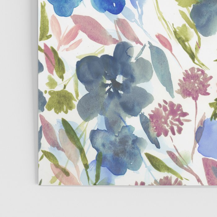 Upside Floral Olive Magenta Poster Gallery Image 3