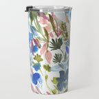 Upside Floral Olive Magenta Travel Mug Gallery Image 3
