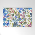 Upside Floral Olive Magenta Welcome Mat Gallery Image 1