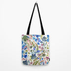 Upside Floral Olive Magenta Tote Bag Gallery Image 2