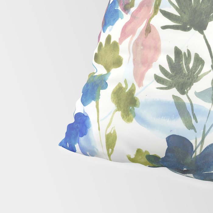 Upside Floral Olive Magenta Pillow Sham Gallery Image 4