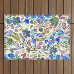 Upside Floral Olive Magenta Outdoor Rug Gallery Image 1