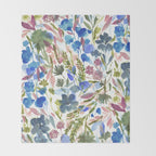 Upside Floral Olive Magenta Throw Blanket Gallery Image 2