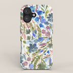 Upside Floral Olive Magenta iPhone Case Gallery Image 1