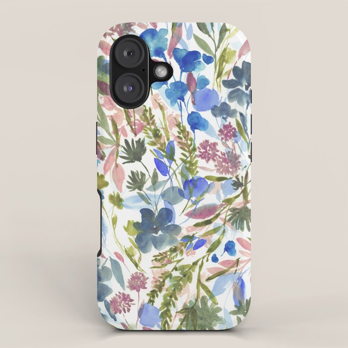 Upside Floral Olive Magenta iPhone Case Gallery Image 1