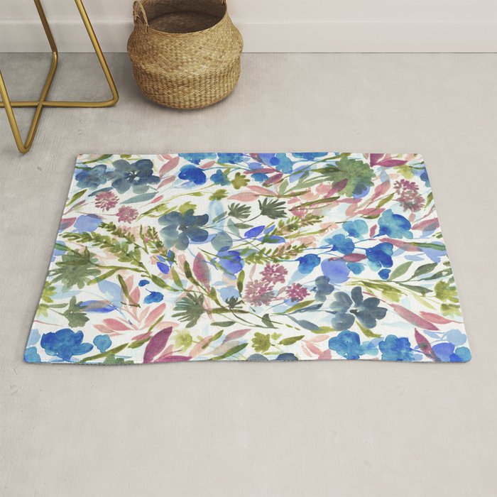 Upside Floral Olive Magenta Rug Gallery Image 1