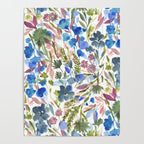 Upside Floral Olive Magenta Poster Gallery Image 4