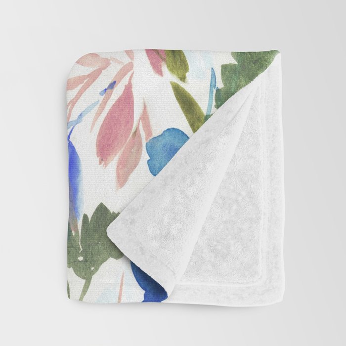 Upside Floral Olive Magenta Throw Blanket Gallery Image 3