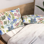 Upside Floral Olive Magenta Pillow Sham Gallery Image 2