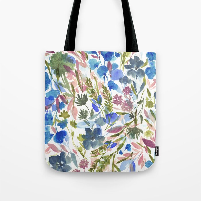 Upside Floral Olive Magenta Tote Bag Gallery Image 1