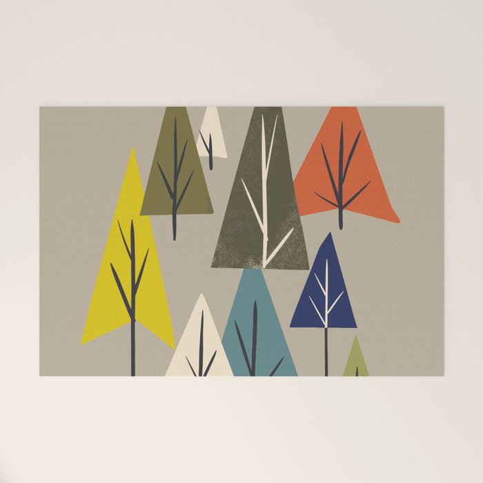 Multicolor Pines Welcome Mat Gallery Image 1