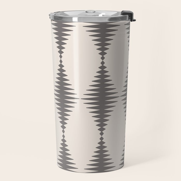 Modern Harlequin Pattern - Gray and Beige Travel Mug Gallery Image 2