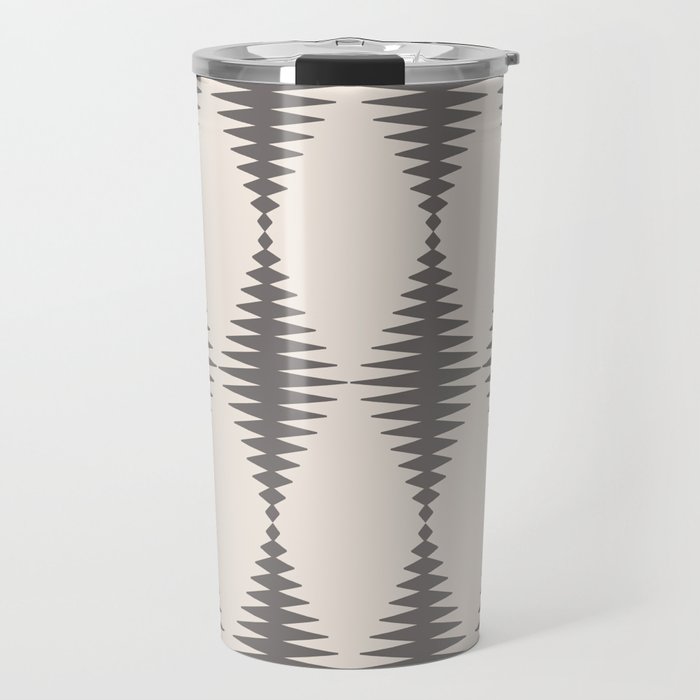 Modern Harlequin Pattern - Gray and Beige Travel Mug Gallery Image 1