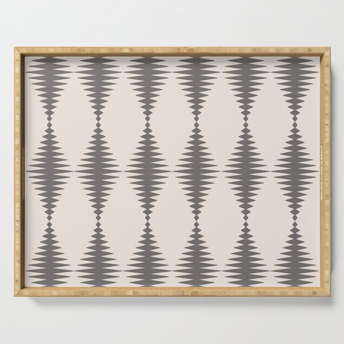 Modern Harlequin Pattern - Gray and Beige Serving Tray Gallery Image 1