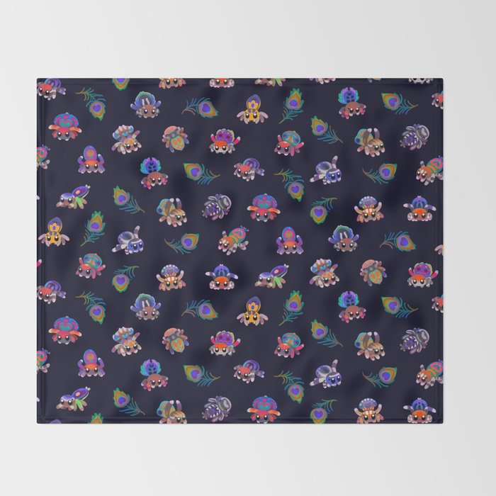 Peacock spider Throw Blanket Gallery Image 2