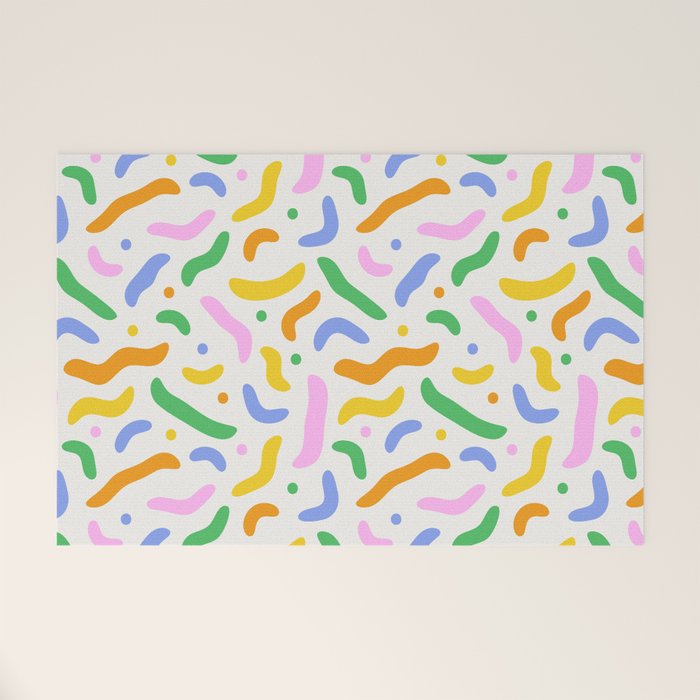 Fun colorful line doodle art pattern Welcome Mat Gallery Image 1