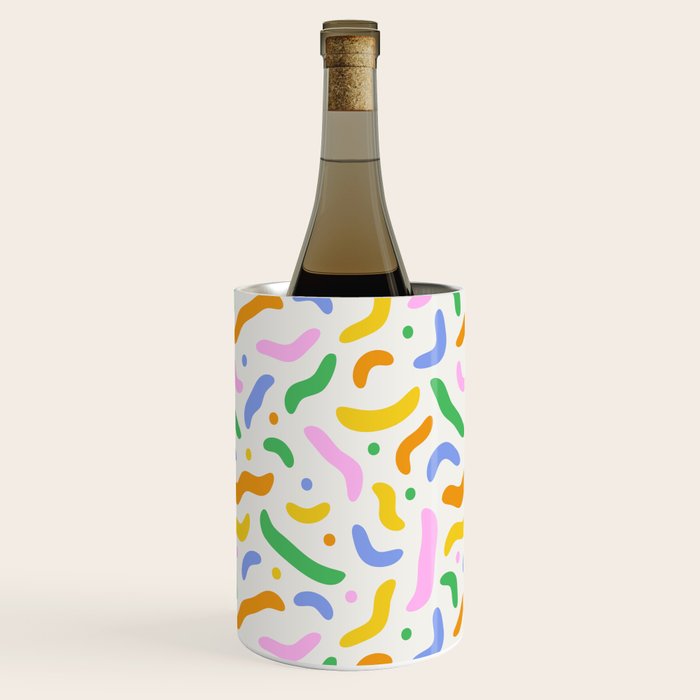 Fun colorful line doodle art pattern Wine Chiller Gallery Image 3