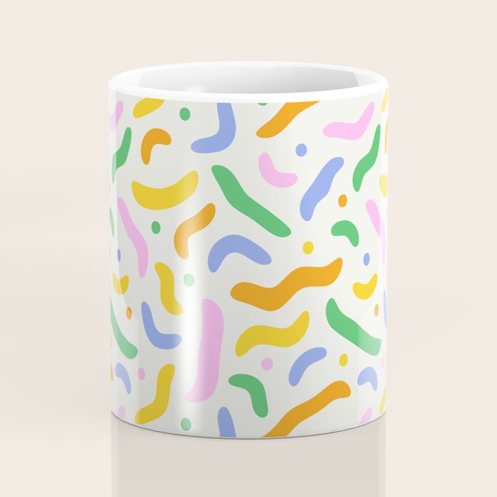 Fun colorful line doodle art pattern Coffee Mug Gallery Image 4