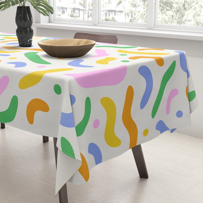 Fun colorful line doodle art pattern Tablecloth Gallery Image 3