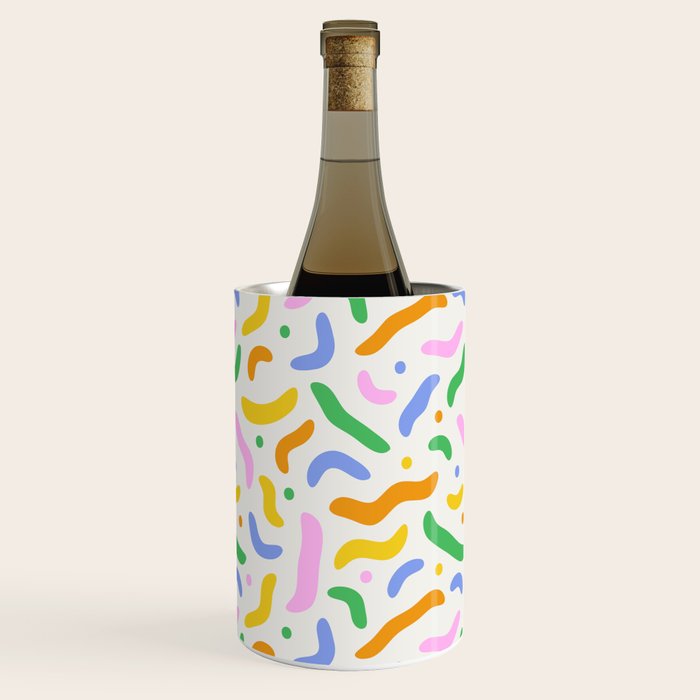 Fun colorful line doodle art pattern Wine Chiller Gallery Image 1