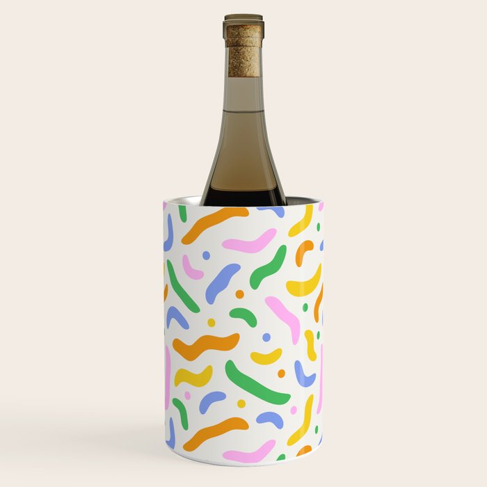 Fun colorful line doodle art pattern Wine Chiller Gallery Image 2