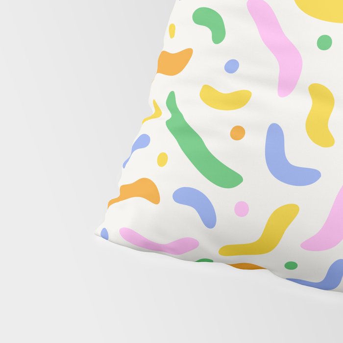 Fun colorful line doodle art pattern Pillow Sham Gallery Image 4