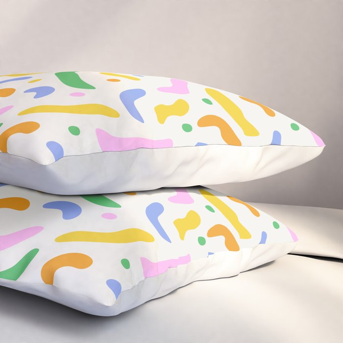 Fun colorful line doodle art pattern Pillow Sham Gallery Image 3