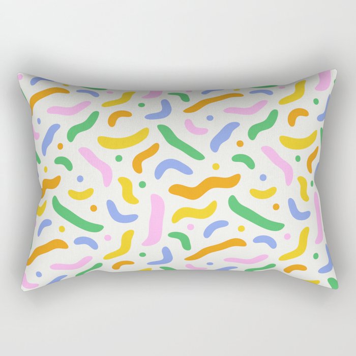 Fun colorful line doodle art pattern Rectangular Pillow Gallery Image 1