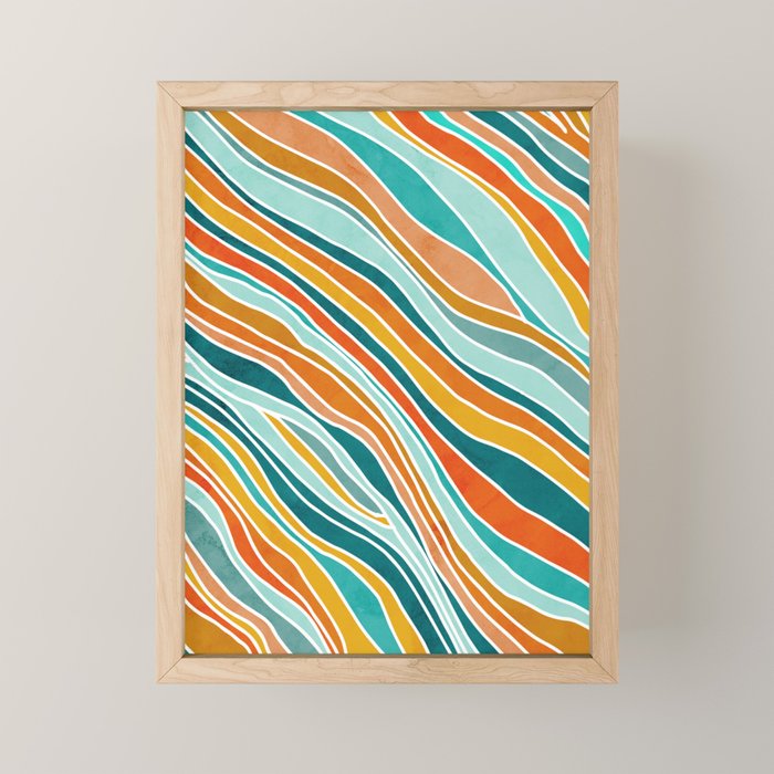 Colorful Summer Stripes Mini Art Print Gallery Image 1