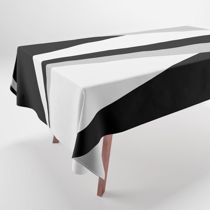 Geometric Triangles VI Black and White Tablecloth Gallery Image 1