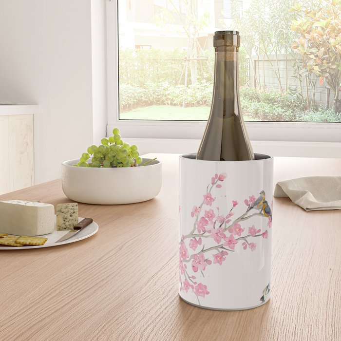 Birds and cherry blossoms Wine Chiller Gallery Image 4