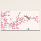 Birds and cherry blossoms Desk Mat Gallery Image 3