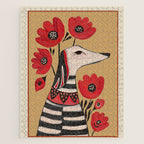 Striped Dog with Poppies Jigsaw Puzzle Gallery Image 1