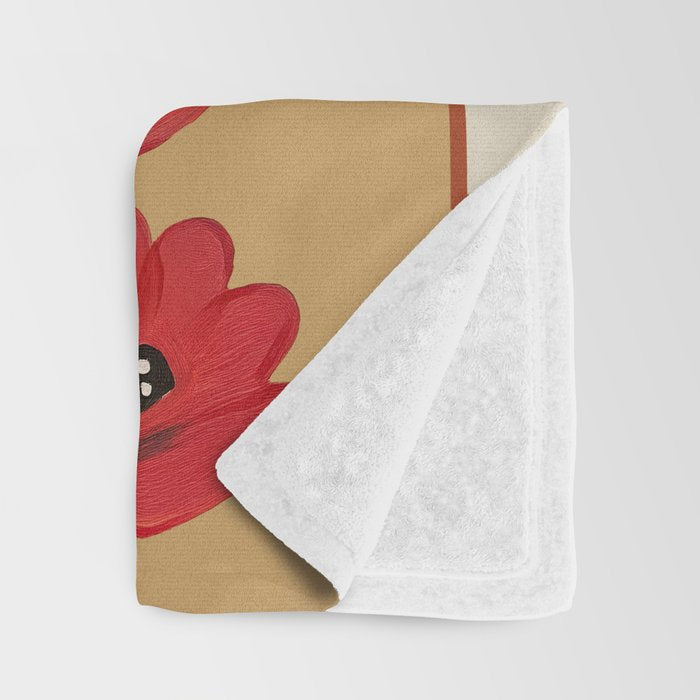 Striped Dog with Poppies Throw Blanket Gallery Image 3