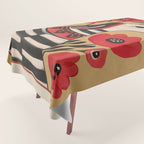 Striped Dog with Poppies Tablecloth Gallery Image 1
