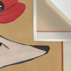 Striped Dog with Poppies Wall Tapestry Gallery Image 3