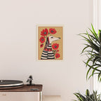 Striped Dog with Poppies Poster Gallery Image 2