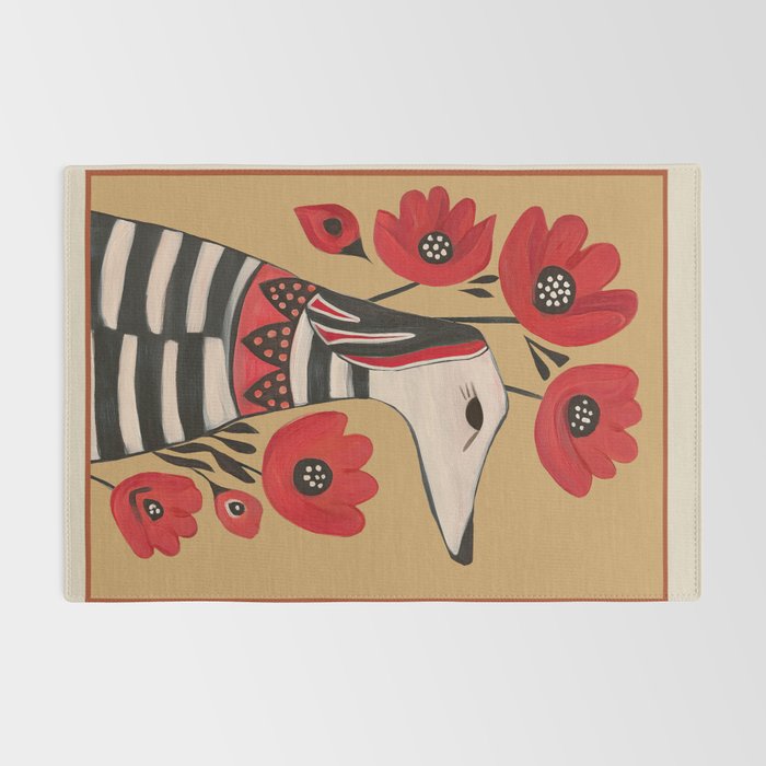 Striped Dog with Poppies Rug Gallery Image 2