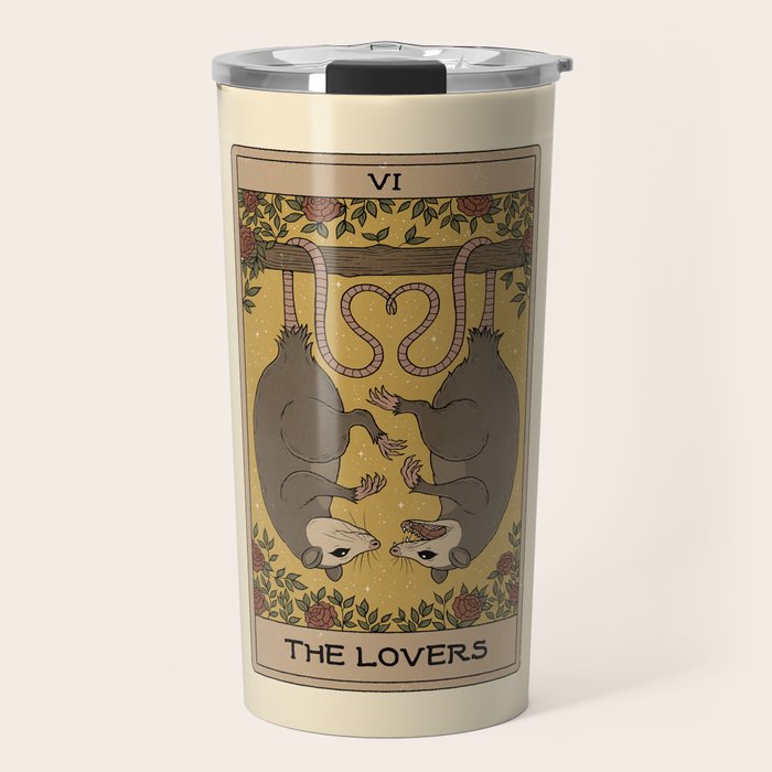 The Lovers - Possum Tarot Travel Mug Gallery Image 1