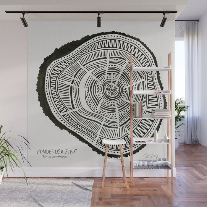 Ponderosa Pine - Black Wall Mural Gallery Image 1