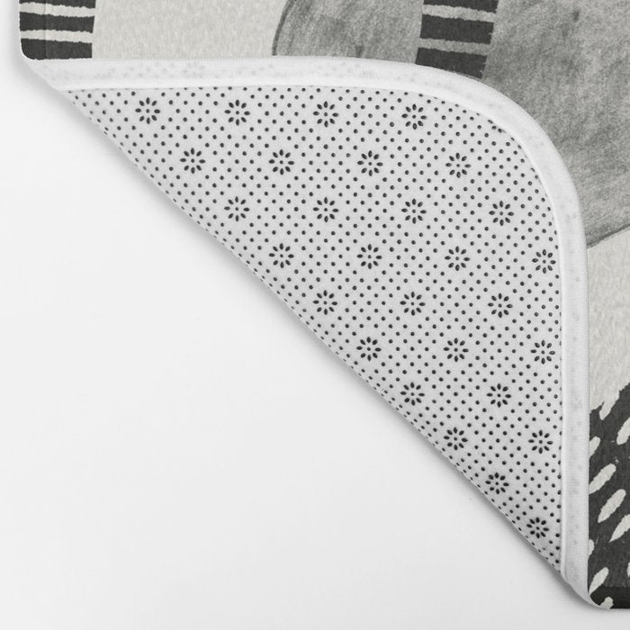 Monochrome Abstract Shapes #1  Bath Mat Gallery Image 2