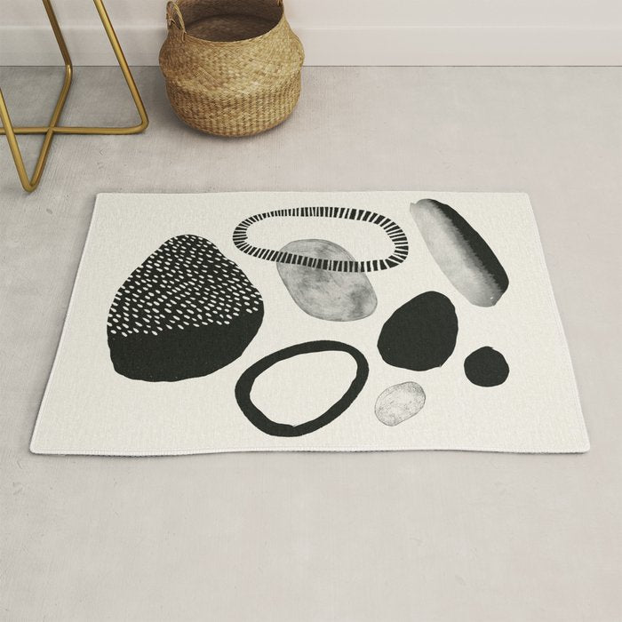 Monochrome Abstract Shapes #1  Rug Gallery Image 1