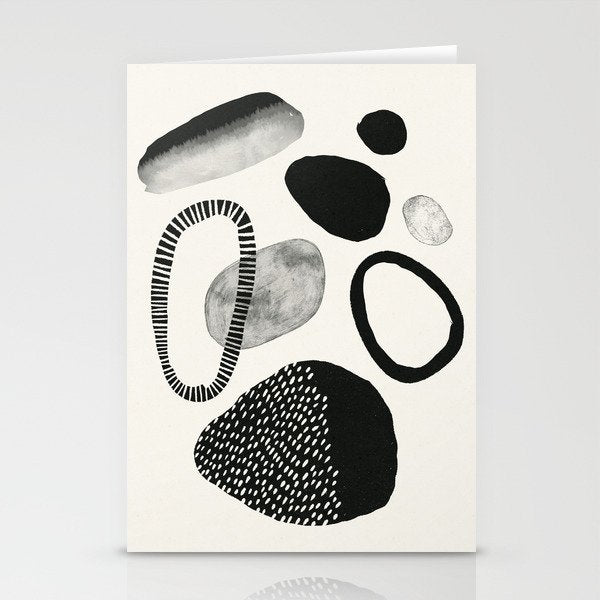 Monochrome Abstract Shapes #1  Stationery Card Gallery Image 2