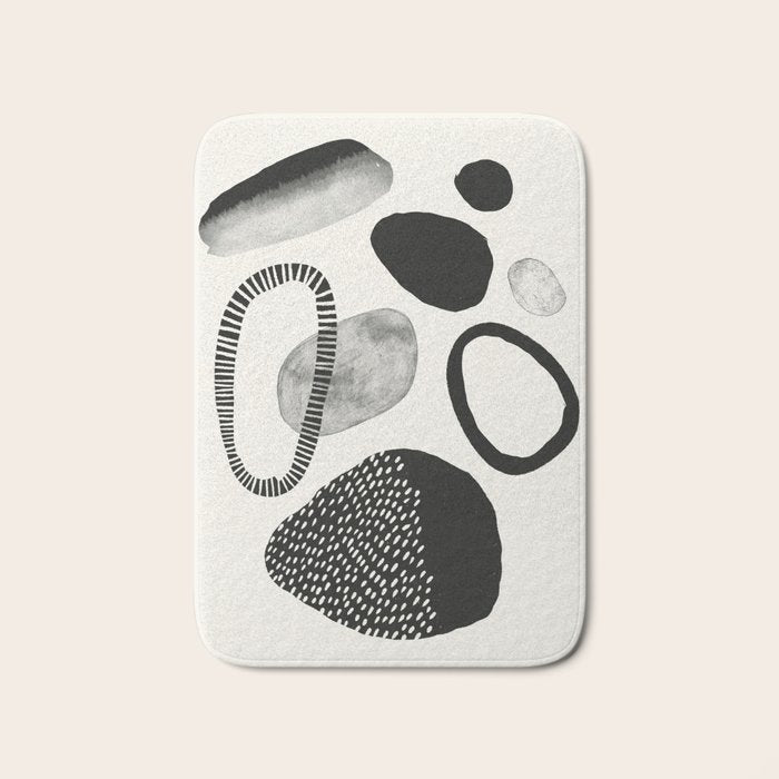 Monochrome Abstract Shapes #1  Bath Mat Gallery Image 1