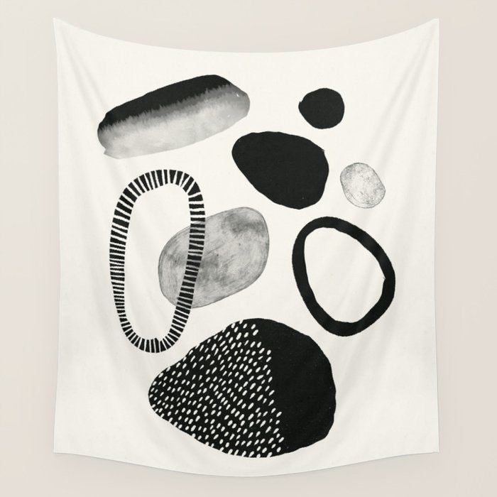 Monochrome Abstract Shapes #1  Wall Tapestry Gallery Image 1