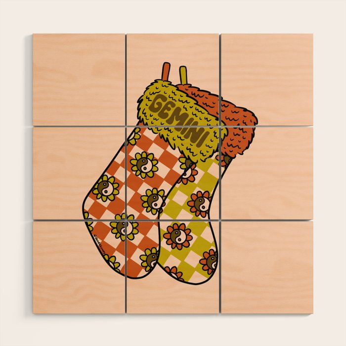 Gemini Stocking Wood Wall Art Gallery Image 1