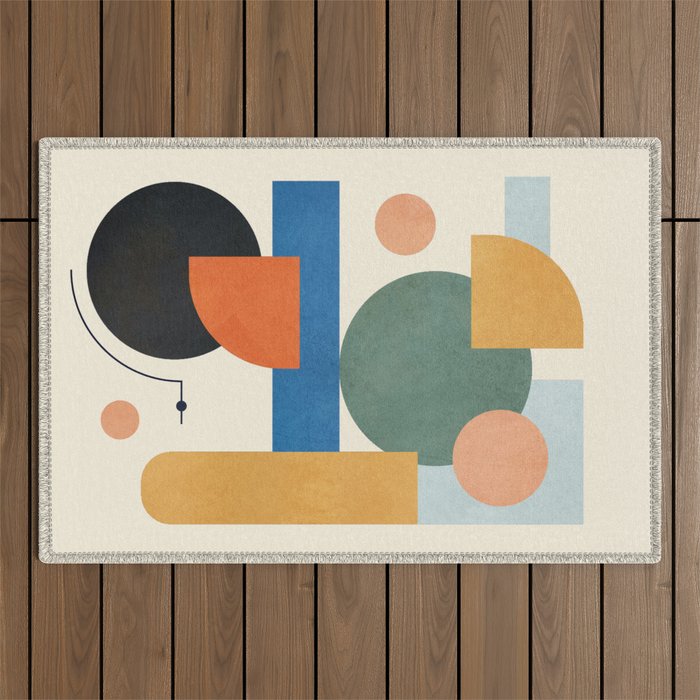 Geometric Color Play 01 Outdoor Rug Gallery Image 1