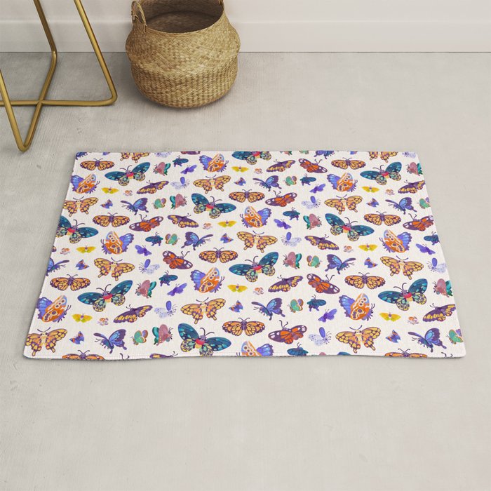 Butterflies Day - bright Rug Gallery Image 1