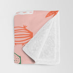 Cactus plant doodle art pattern Throw Blanket Gallery Image 3